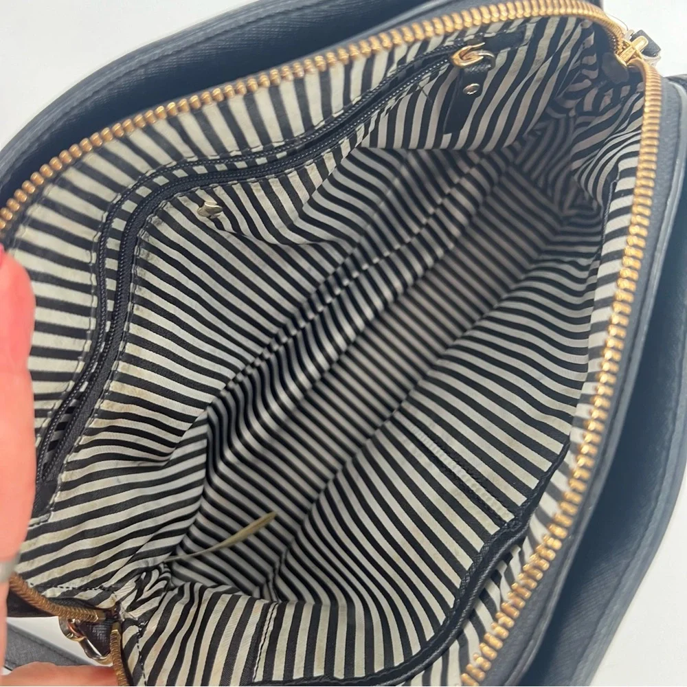 Kate Spade New York Cameron Street Large Lottie Satchel Crossbody Black Leather